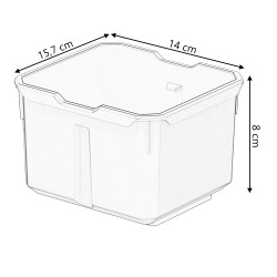 Set di 4 Contenitori XBlock | 14x15,7x8 cm | Rosso e Nero | in Plastica